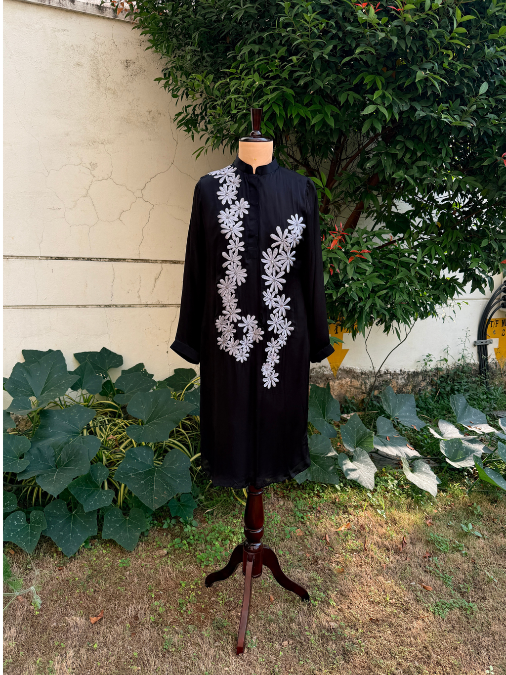 Applique Black Kurti