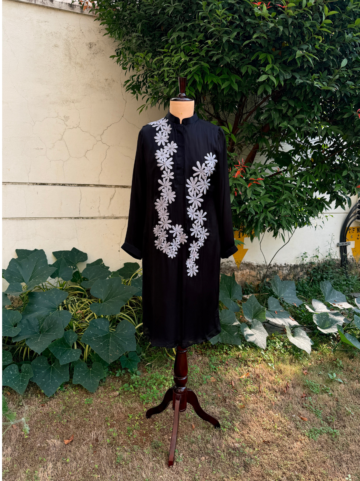 Applique Black Kurti