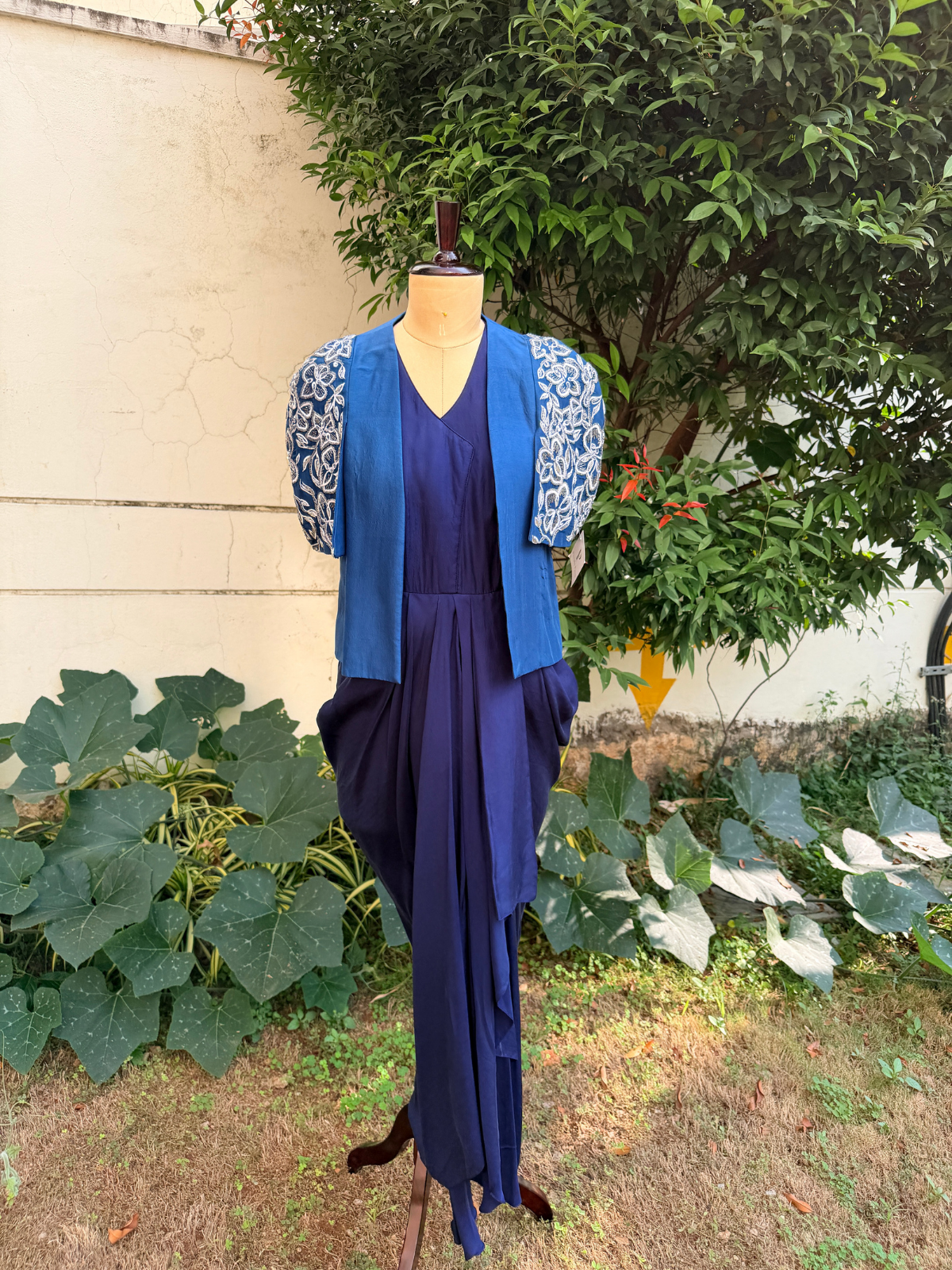 Midnight Bloom Drape Dress & Jacket