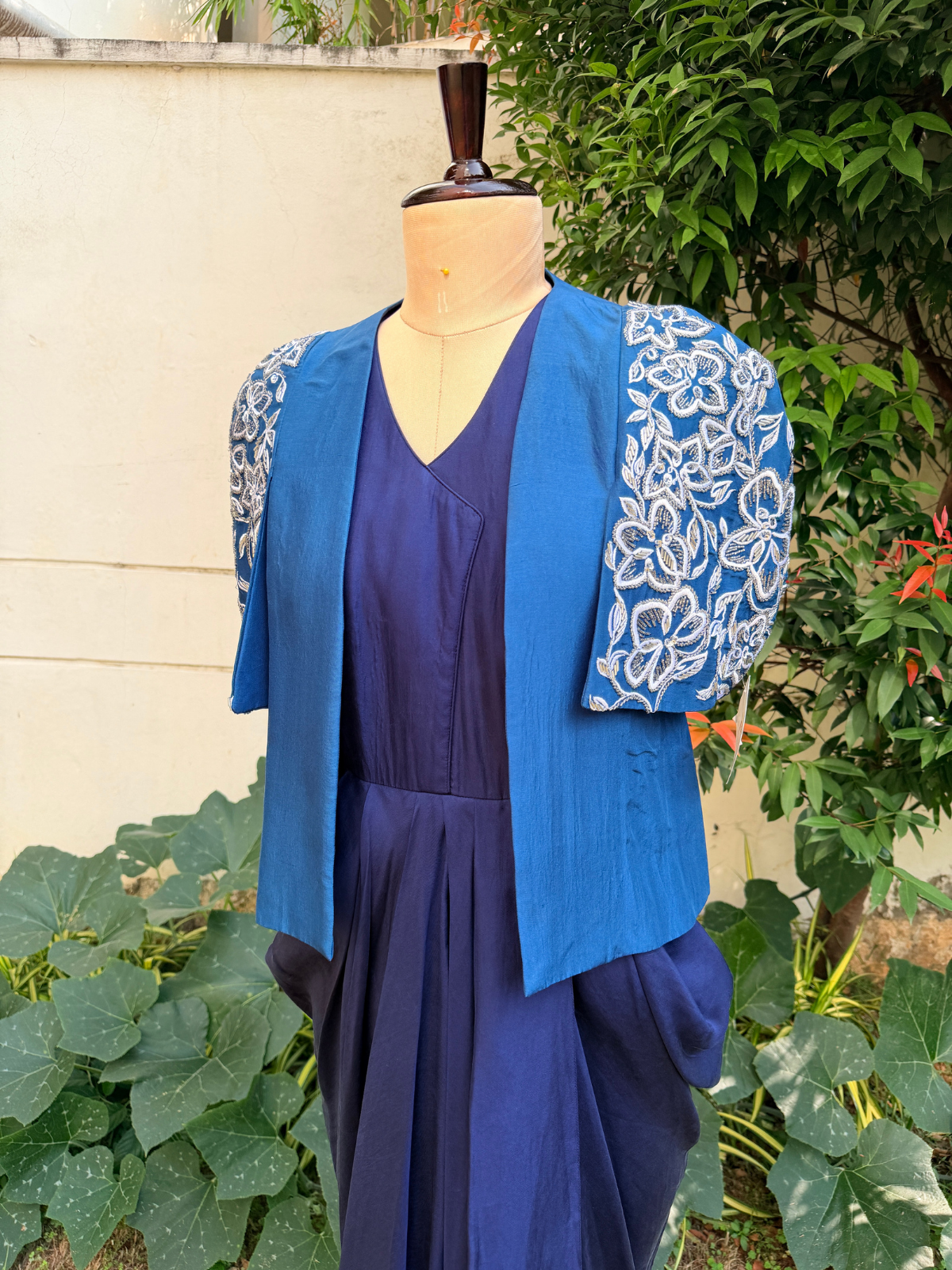 Midnight Bloom Drape Dress & Jacket