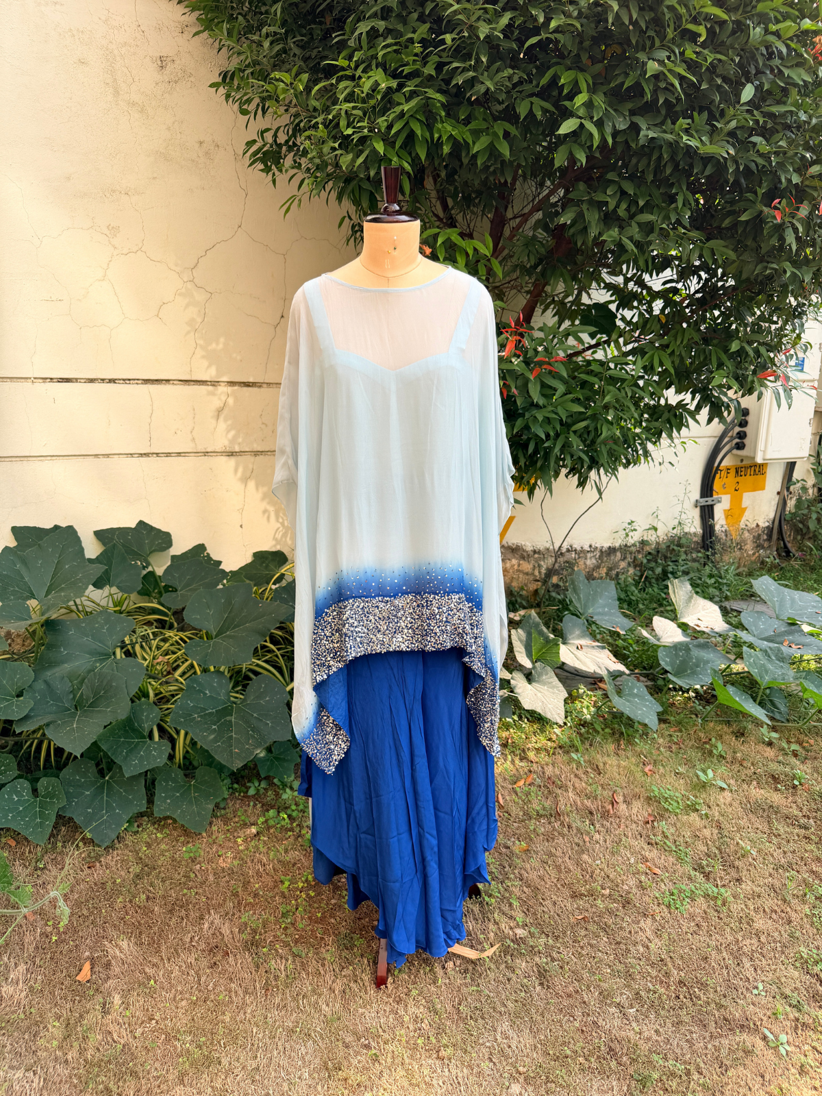 Royal Blue Ombre Kaftan Set