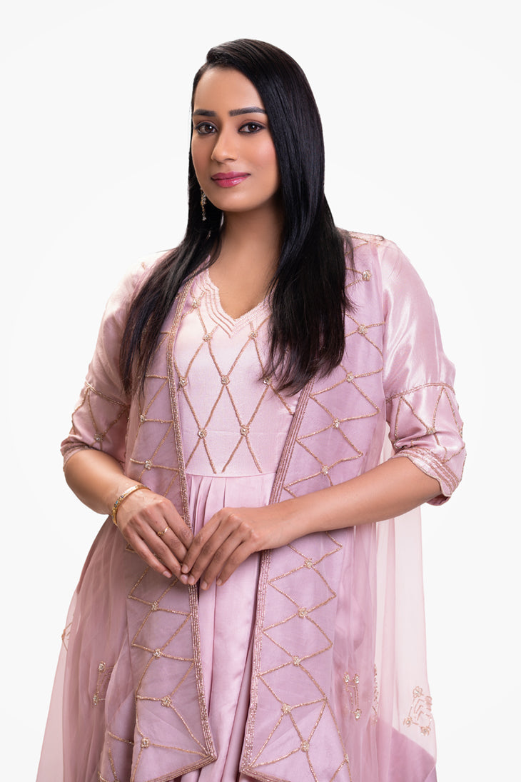 Drape Dress and Orgenza Cape