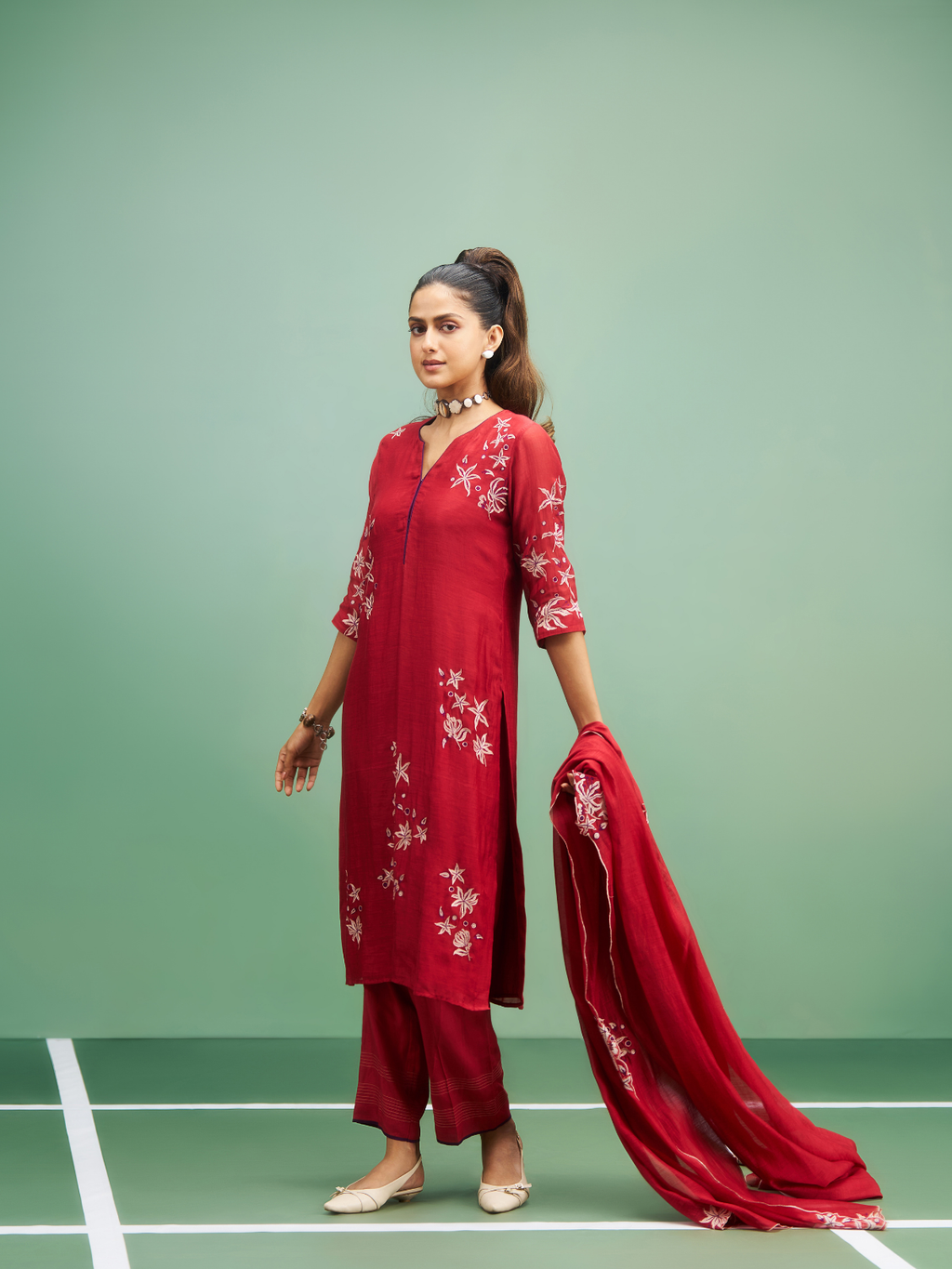 Hibiscus Kurta Set