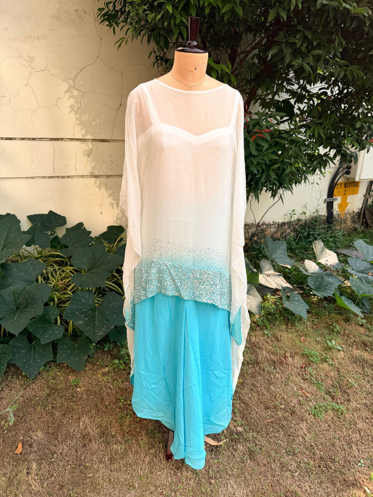 Sea Blue Ombre Kaftan Set