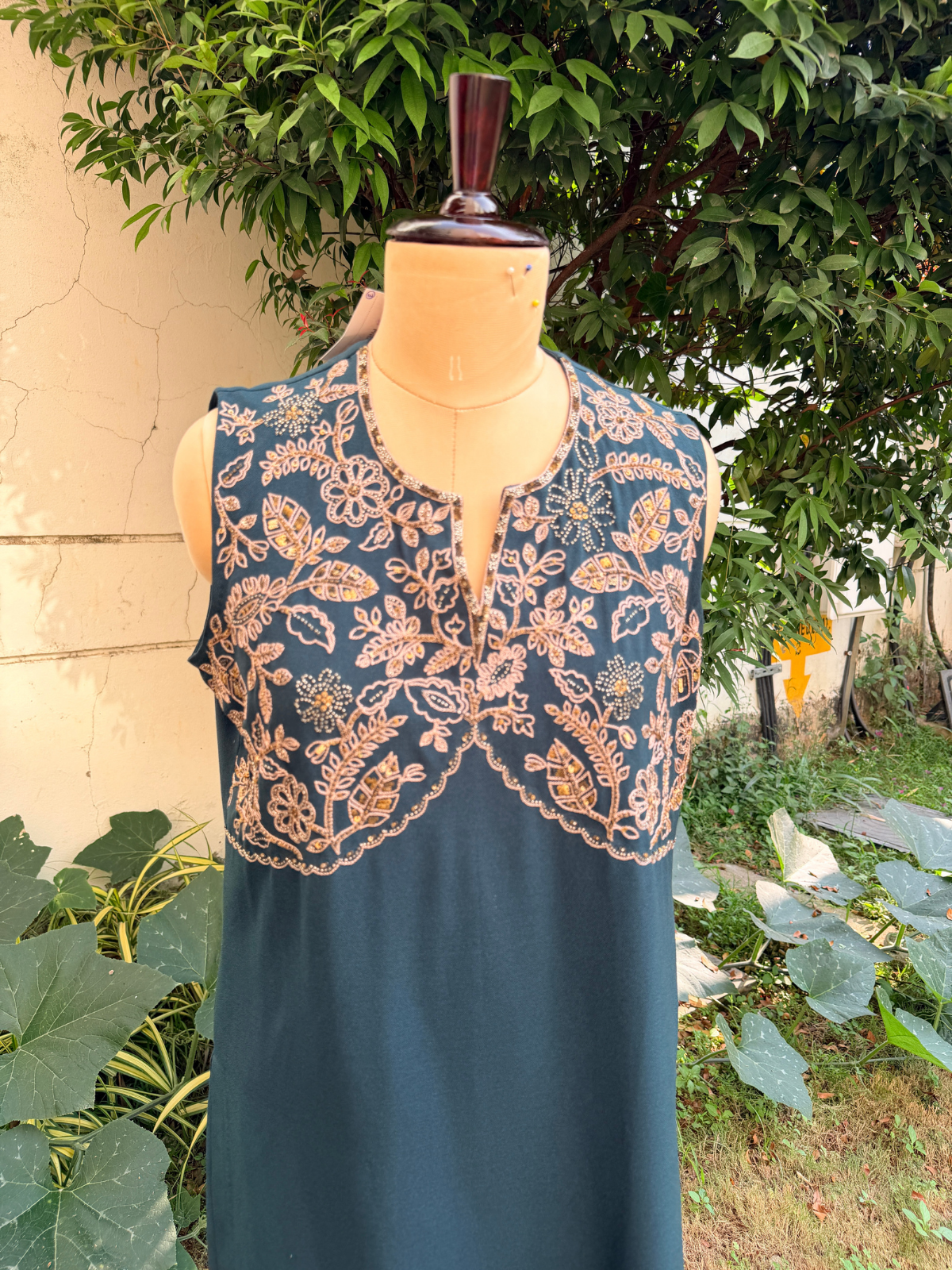 Regal Teal Embroidered Coord