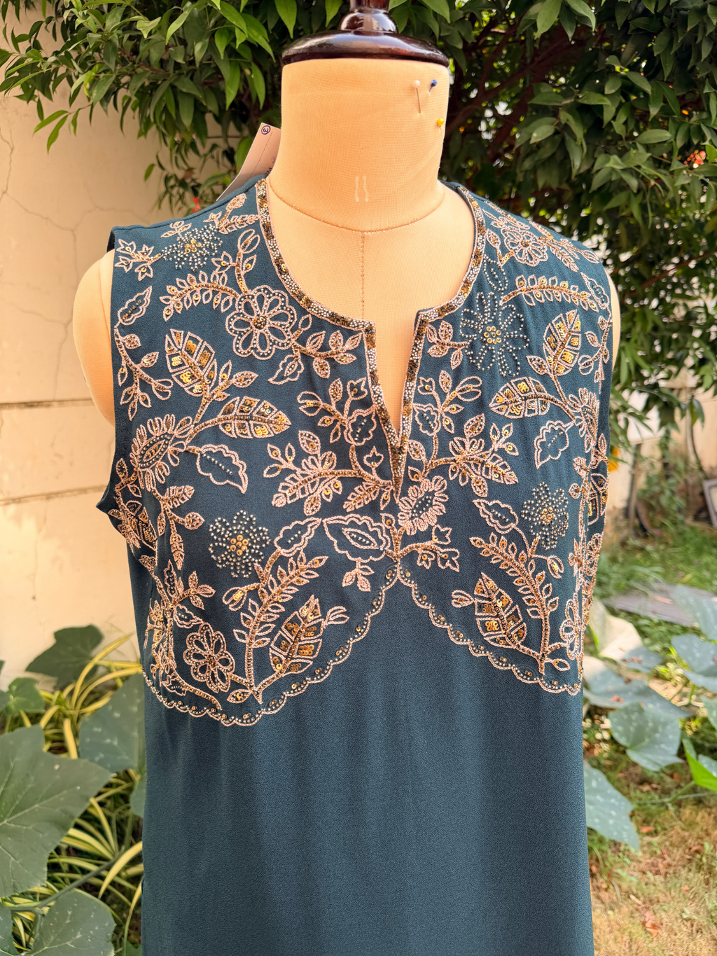 Regal Teal Embroidered Coord