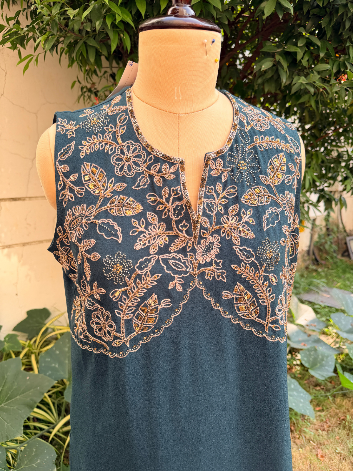 Regal Teal Embroidered Coord