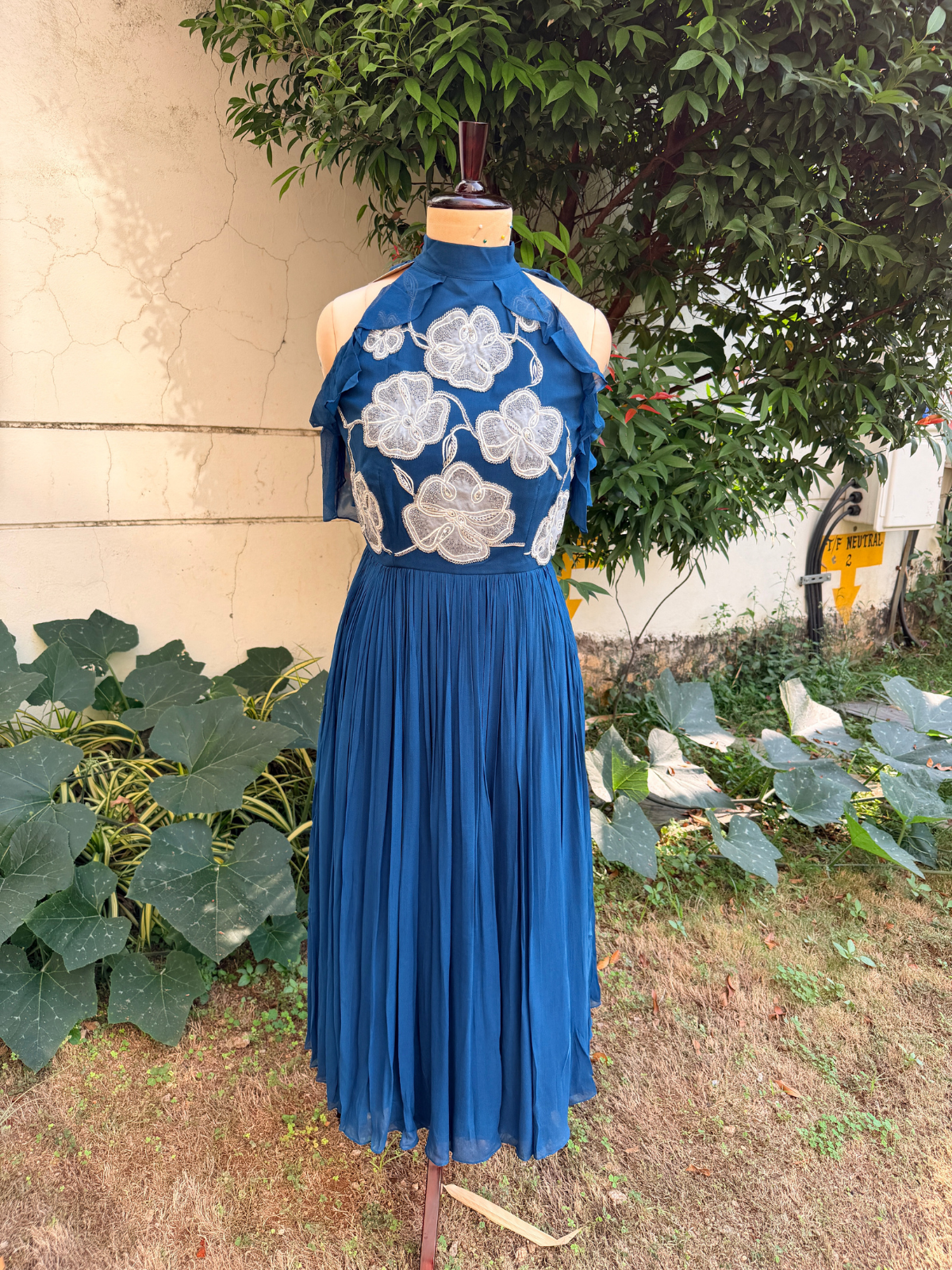 Ocean Bloom Halter Dress