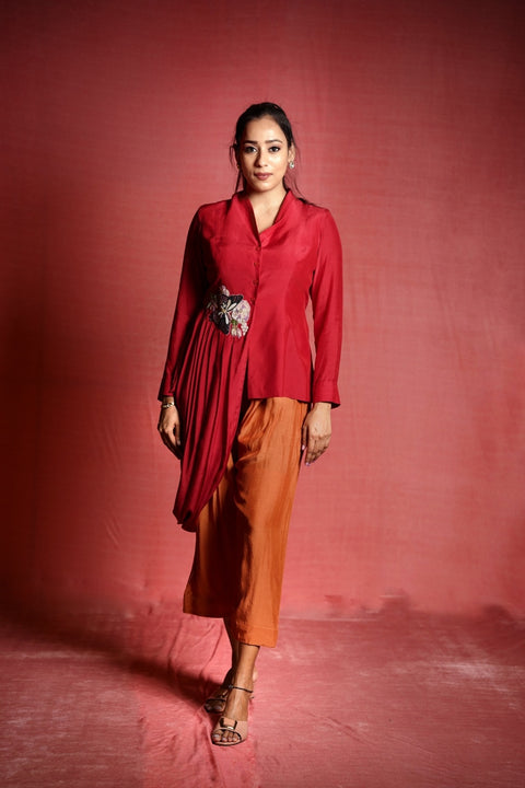 Anjali - Embroidered Munga Silk Co-Ord Set