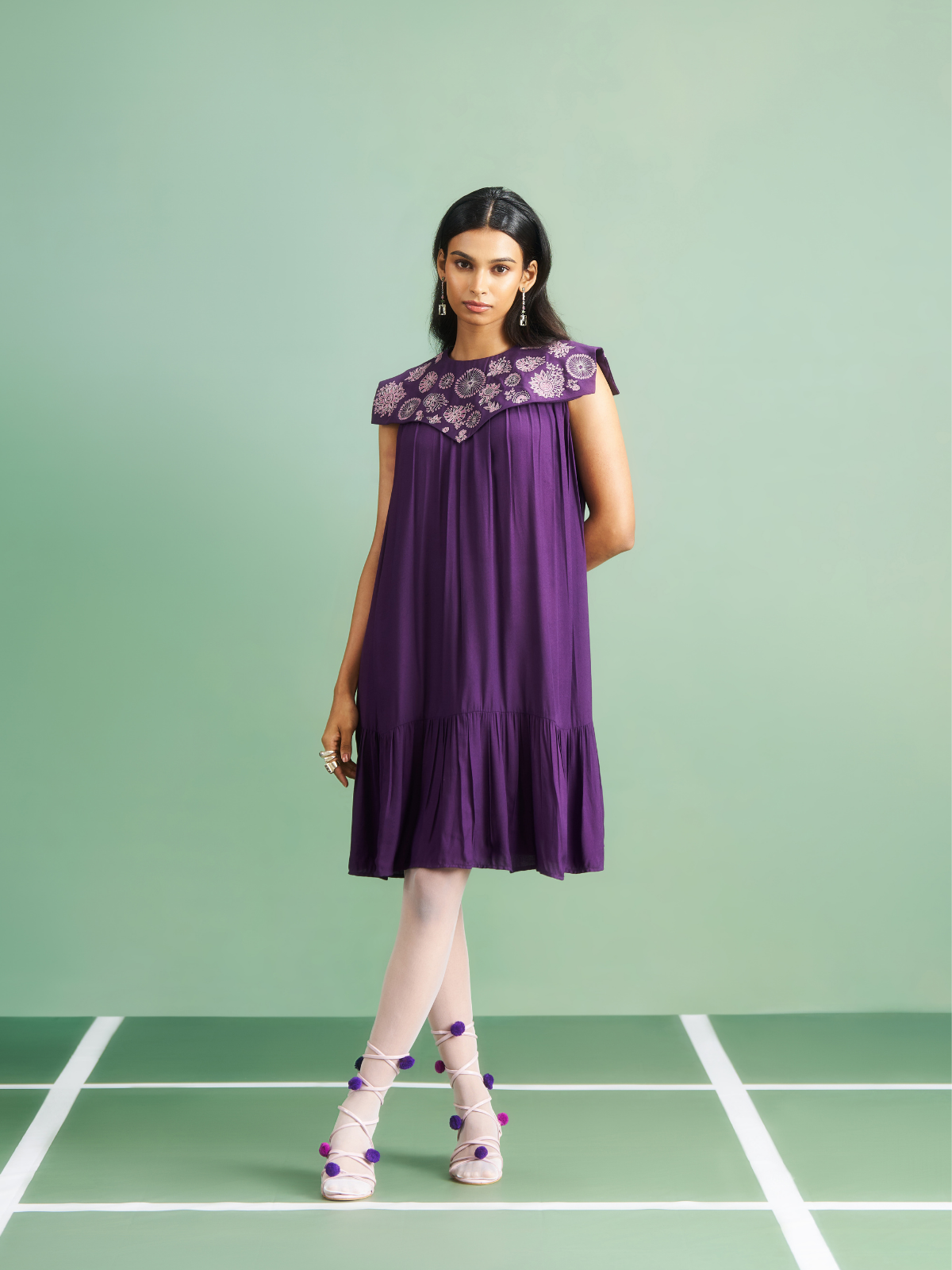 purple patch dress MARC JACOBS - Girls Purple Patch Crpe Dress