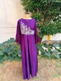 Purple Embroidered Jumpsuit