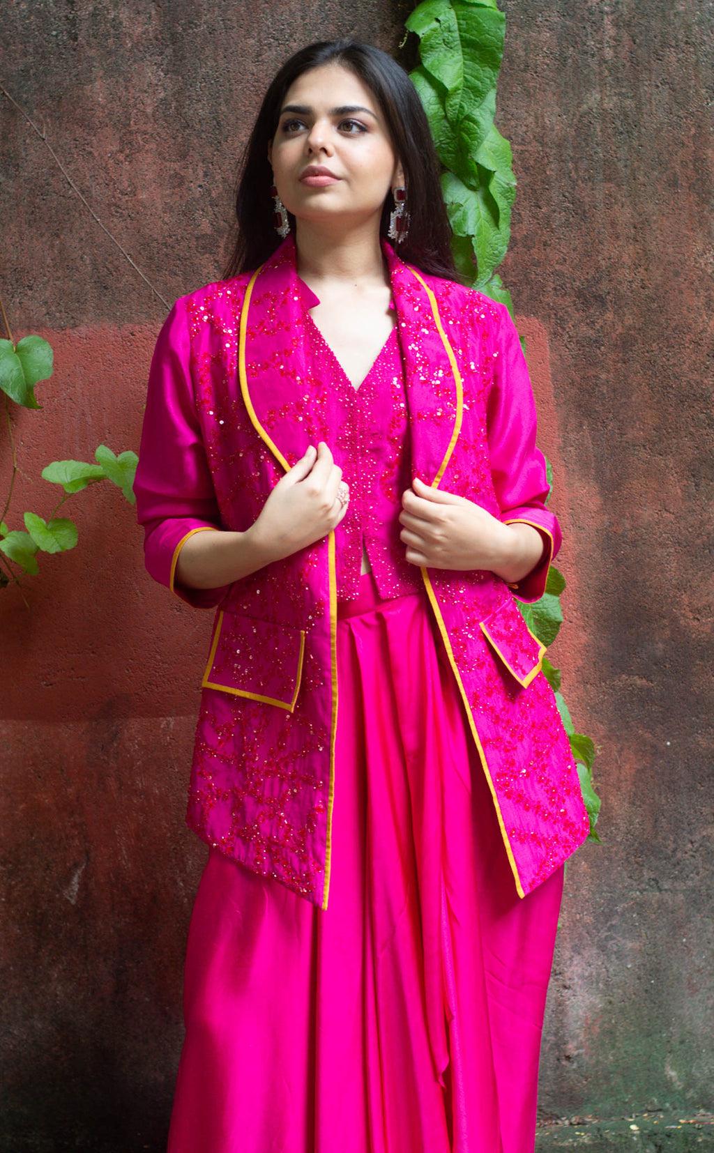 Meera - Dupian & Modal Satin Embroidered Jacket Set