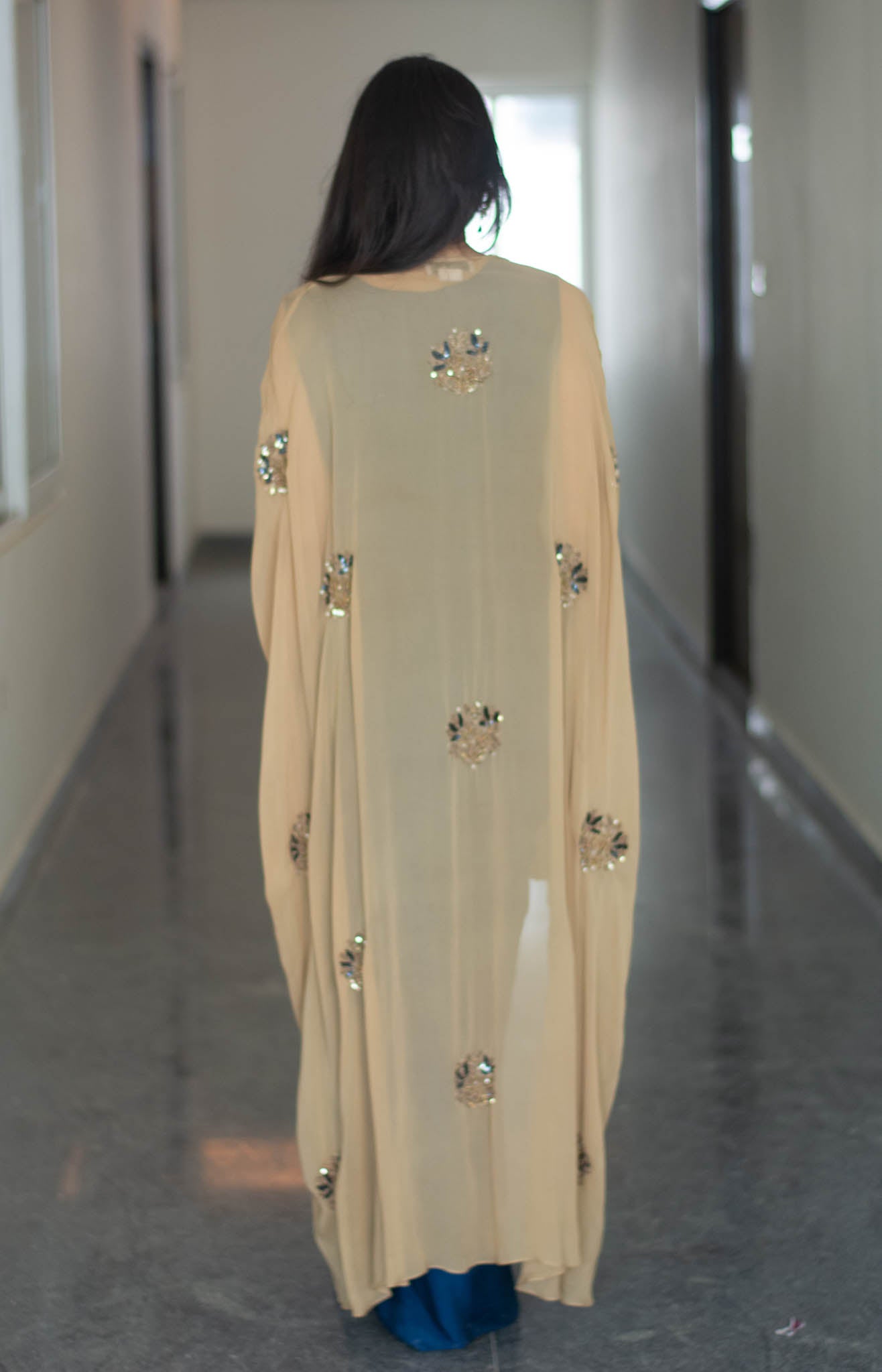 Aanya - Embroidered Cape Set