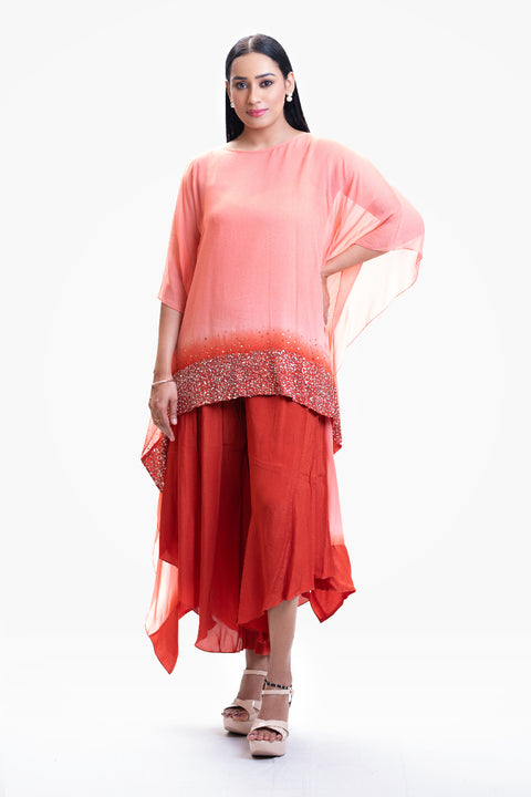 Orange Ombre Kaftan Set