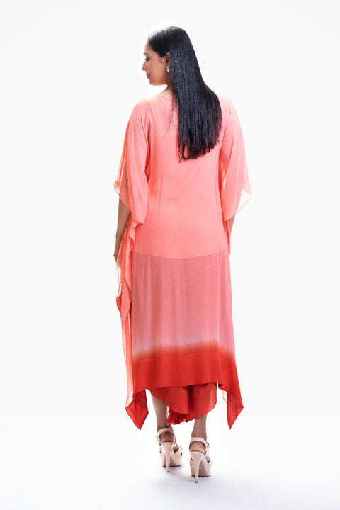 Orange Ombre Kaftan Set