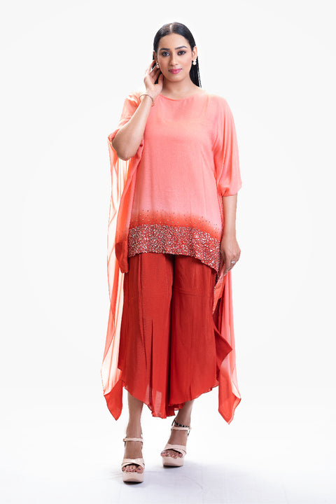 Orange Ombre Kaftan Set