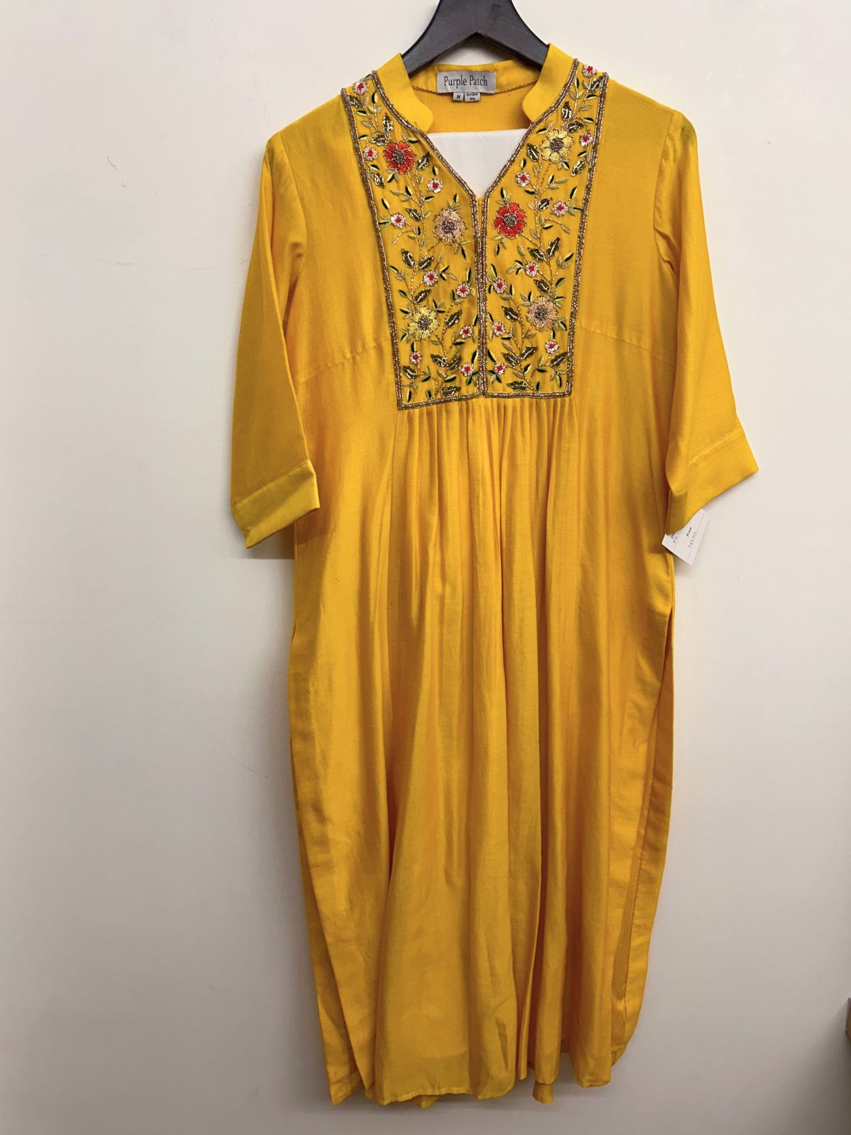 Mustard Embellished Kurta Set